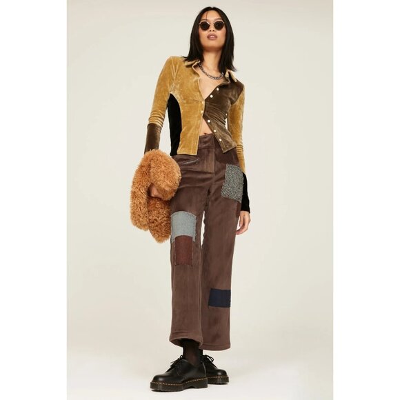 R-337. TheOpen Product Corduroy Patchwork Pants Size 1 Small